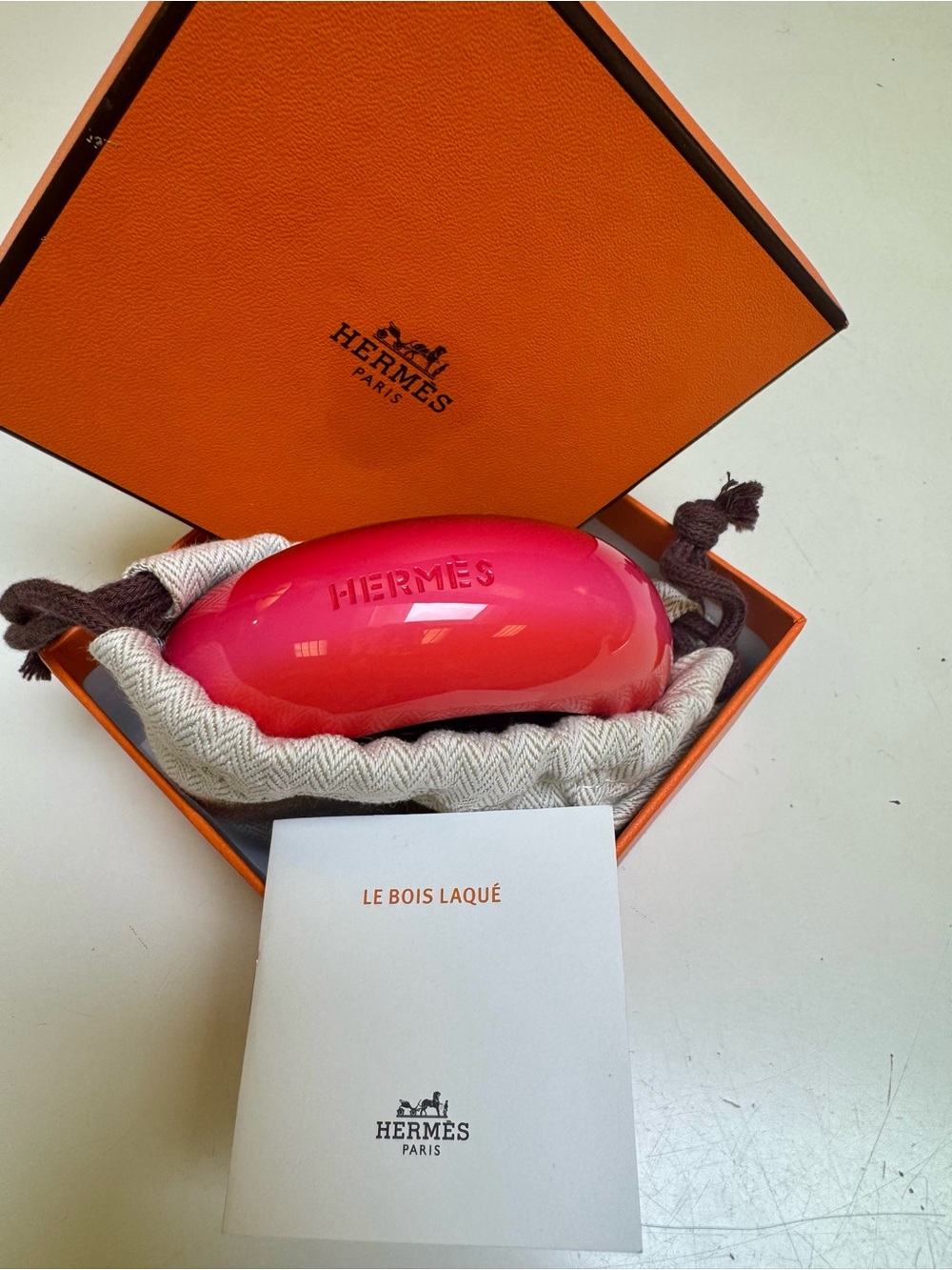 Hermès Paris France ombre lacquered wood bangle bNWT Le Bois Laque